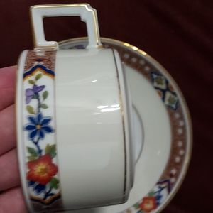 Fine Porcelain China Teacup&Saucer Set by H&C Selb,Bavaria multicolor